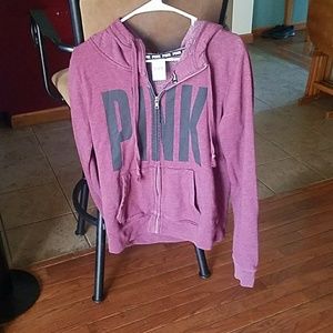 Pink zipper up hoodie